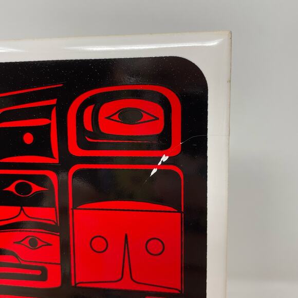 Black Red Bill Helin First Nation PNW Ceramic Tile Trivet - Picture 3 of 5